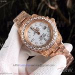 Perfect Replica Rolex Daytona Rose Gold Diamond Bezel White Dial 40mm Watch 